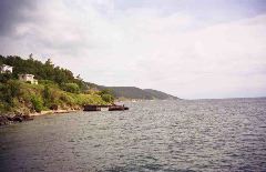 バイカル湖上からの眺め